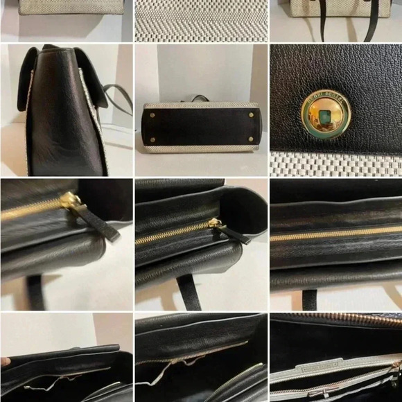 Henri Bendel black leather woven satchel handbag - Picture 11 of 14